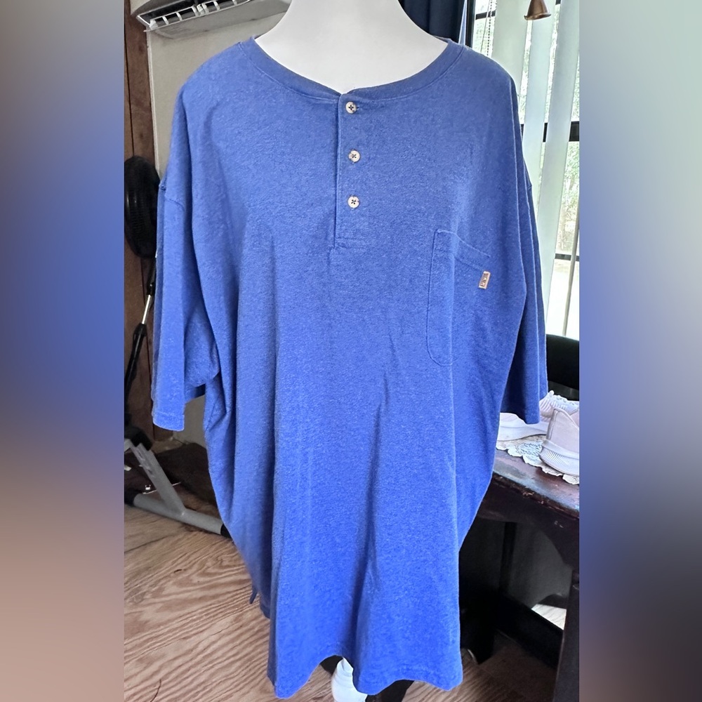 Walls Tough Tee Royal Blue Henley with Pocket, 2XL